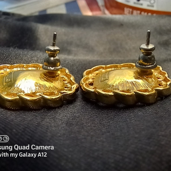 Purple and Gold Post Earrings - Picture 6 of 11